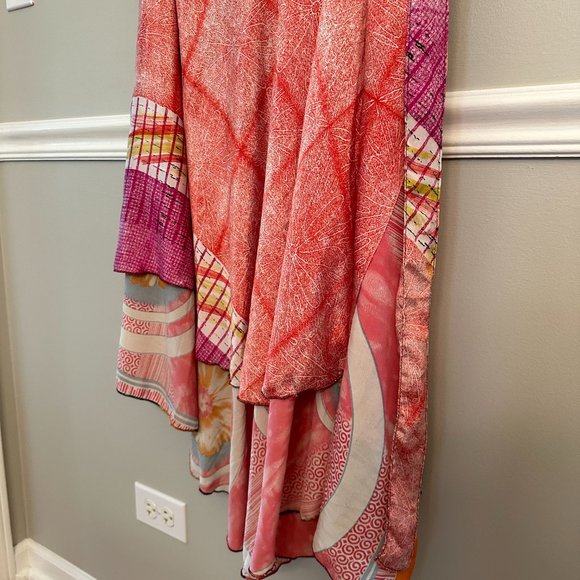 Silk Skirt, Tie Skirt, Bohemian style - Picture 4 of 7